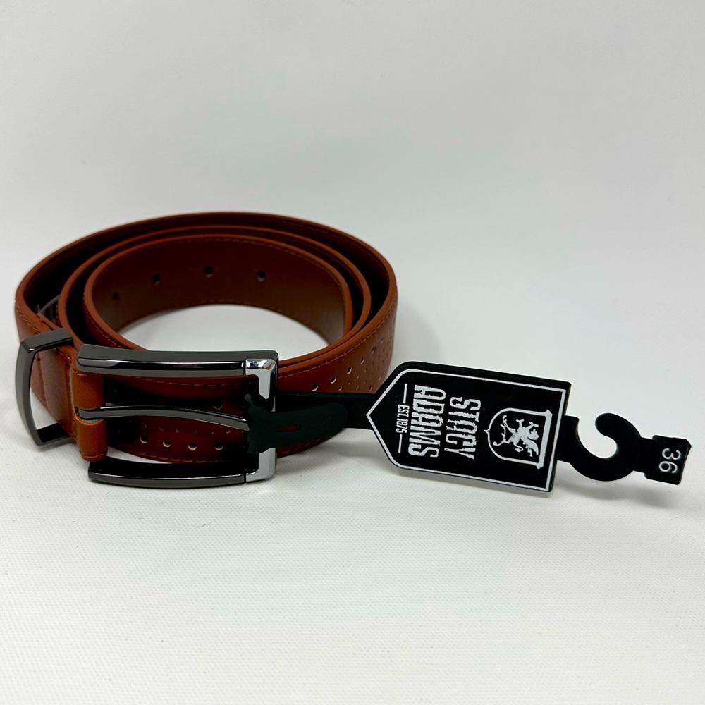 Stacy Adams Frame Studded Timeless Buckle Belt, Women's Size S - Brown